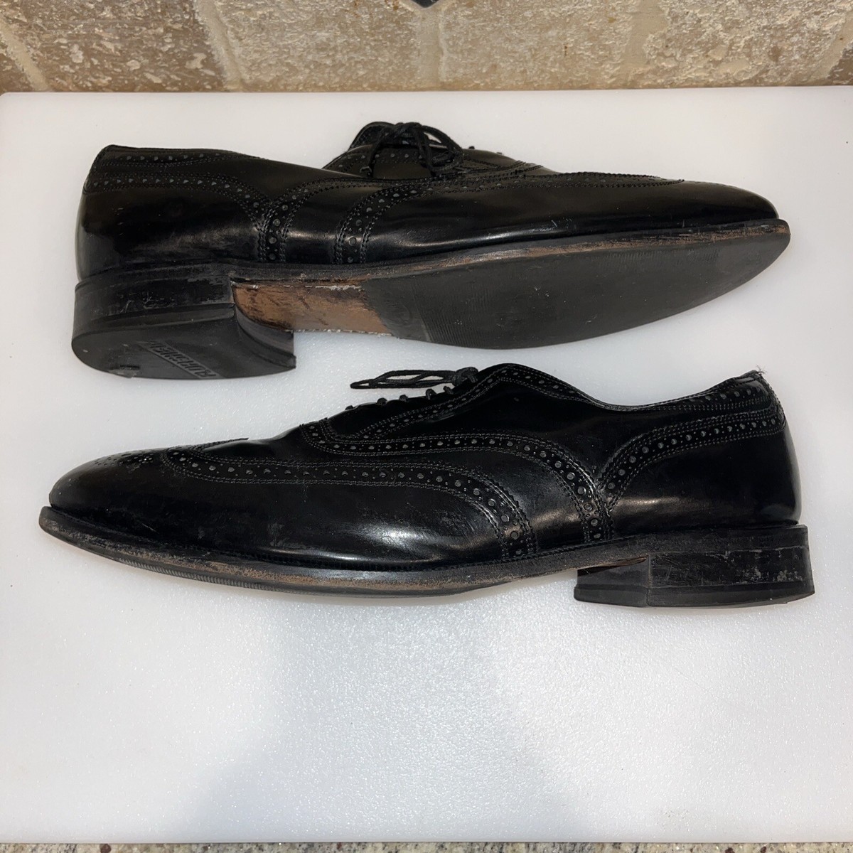 FLORSHEIM Lexington Oxfords Black Leather Wingtip 17066-01 Men Size 13D EUC Florsheim Lexington Wing Tip Brogue - FREE Shipping & FREE  main image 4