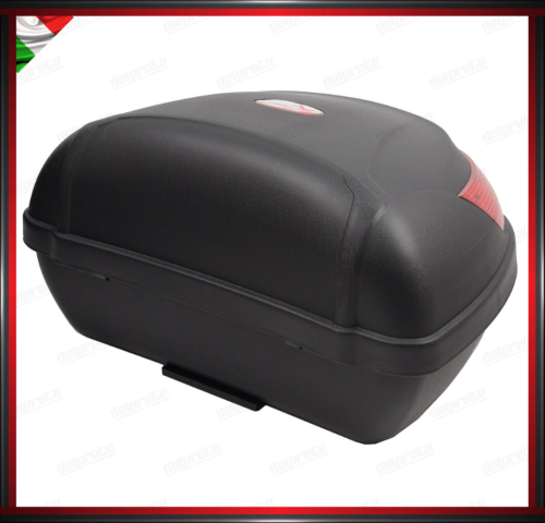 BAULETTO RIGIRO 48 LITRI NERO SCOOTER MOTO TOP CASE UNIVERSALE BAULE CON PIASTRA - Imagen 4 de 6