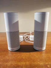 Amazon Echo-1st Generation-Alexa Smart Assistant-White-Bluetooth-WIFI-TWO UNITS
