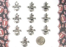NEW-20 TIBET SILVER "I LOVE FOOTBALL" CHARMS/PENDANTS-WOW