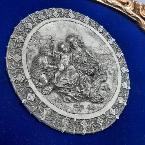 Bild High Relief Madonna Mit Kind Aus Hartzinn Rahmen Holz Vintage 1960 - Imagen 12 de 15