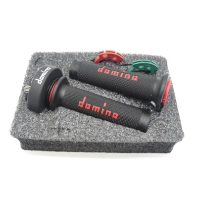 Domino XM2 Gasgriff Schwarz Rot mit Griffgummi passend für Ducati 848 1098 1198
