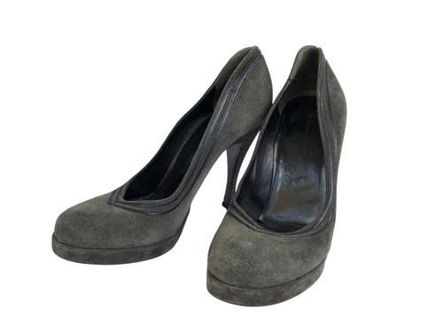 Balenciaga Paris Gray Suede Leather Pumps Stiletto Heels Shoes Size 38 - 7.5 US - Picture 4 of 13