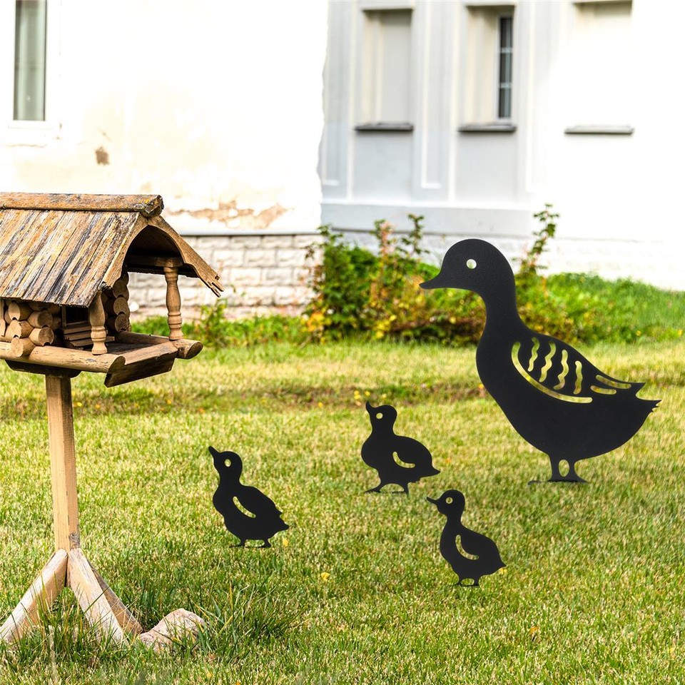 4pcs Black Metal Animal Stakes Decorative Garden Lawn Ornaments eBay
