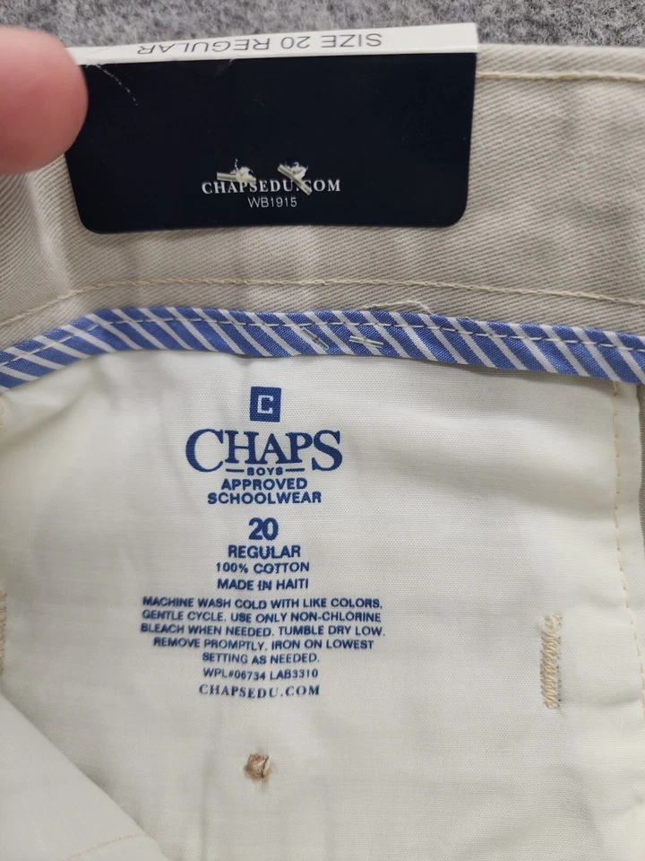 Chaps Uniform Pants Boys 20 Khaki Pleated - Изображение 3 из 4