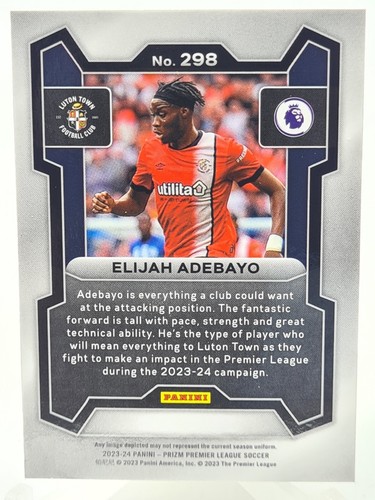 Elijah Adebayo 2023-24 Panini Prizm EPL Rookie #298 Luton Town RC - Bild 2 von 2