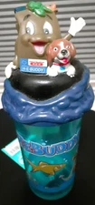 Blue HE-Buddy Kids Cup with a lid and a hole for a straw. From H-E-B Supermarket