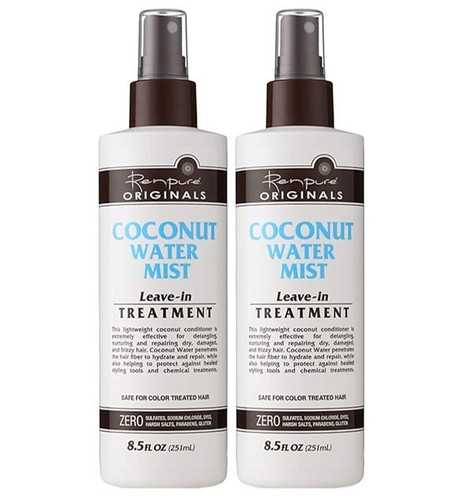 2 Renpure Originals Coconut Water Mist Conditioner Leave-In Treatment 8.5 READ