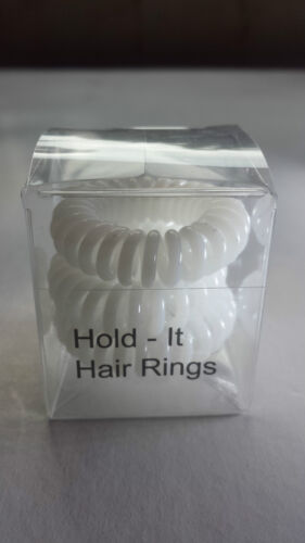 Hold It Hair Rings 4cm Spiral Stretchy Bobbles Hair Bands 3x4cm Nude