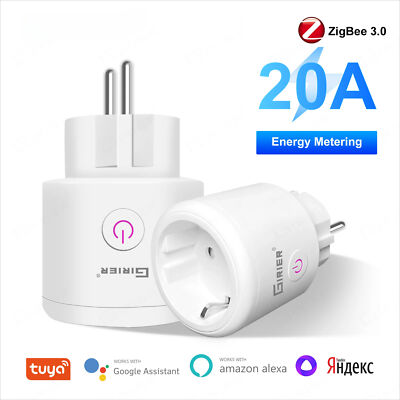 Tuya ZigBee Smart Plug 20A Outlet Socket EU 4200W withPower Monitor Function Lot