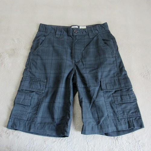Cargo Shorts Black Charcoal Gray Plaid 