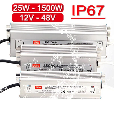 DC 12V-48V LED Trafo Transformator Netzteil Wasserdicht IP67 LED Strip 25W-1500W - Bild 1 von 4
