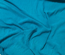 TEAL BLUE Hand Dyed Raw Silk Gauze NOIL Fabric