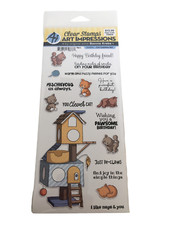Art Impressions Clear Stamps Cat Cubbies Set Wishing You a Pawsome Birthday Pun