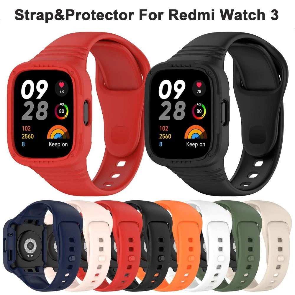 Wrist Screen Protector Silicone Band Case for Redmi Watch 3 Smart