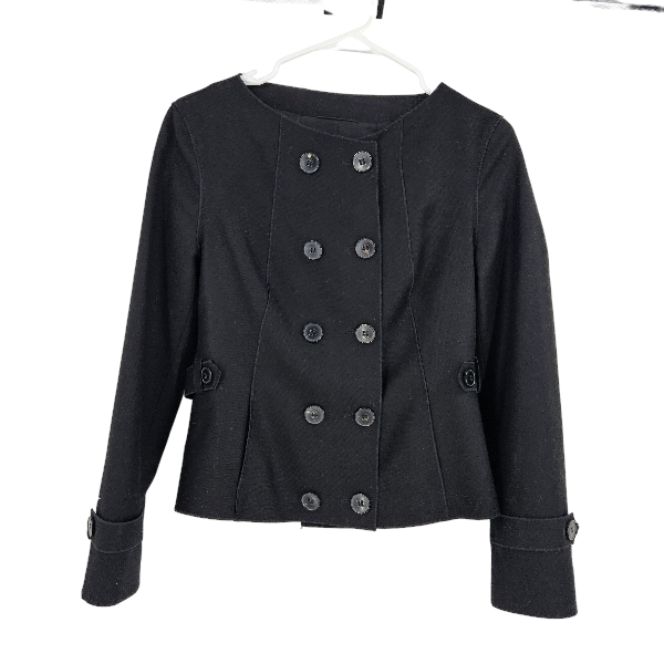 ジャケット・アウター HUGO BOSS Double Breasted Wool Coat Hugo Boss Coat Jacket Black Wool Double Breasted Button Down Moto