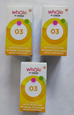 Whole By Centrum 03 Customized Nutrition Solution 60 Capsules (LOT OF 3)