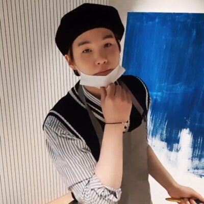 [UNIVERSAL CHEMISTRY] BTS Suga Jimin Black Newsboy Cap Black Hat