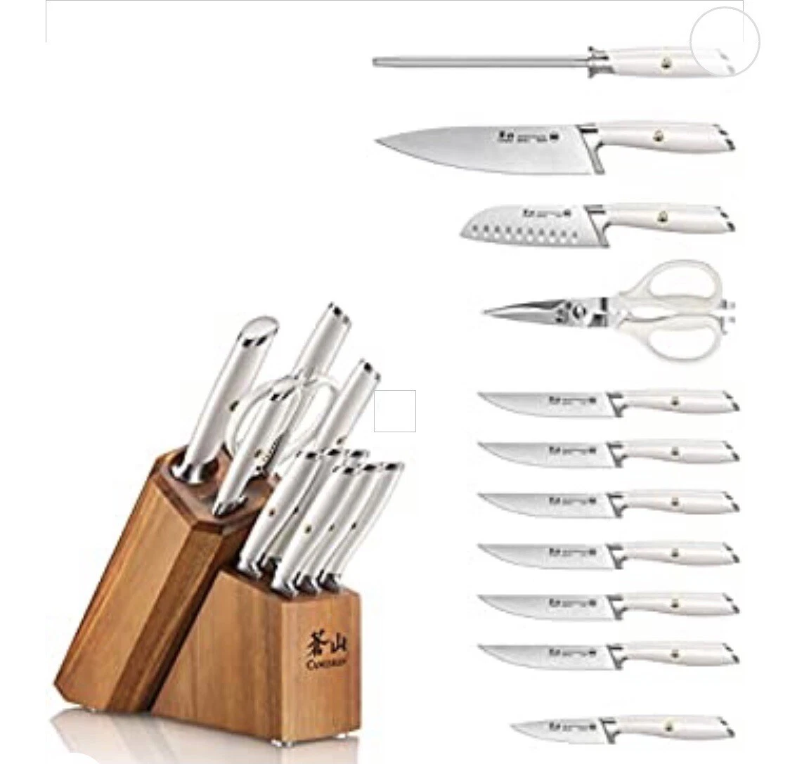 Cangshan L1 Series 12 Piece Forged Knife Set German Forged White