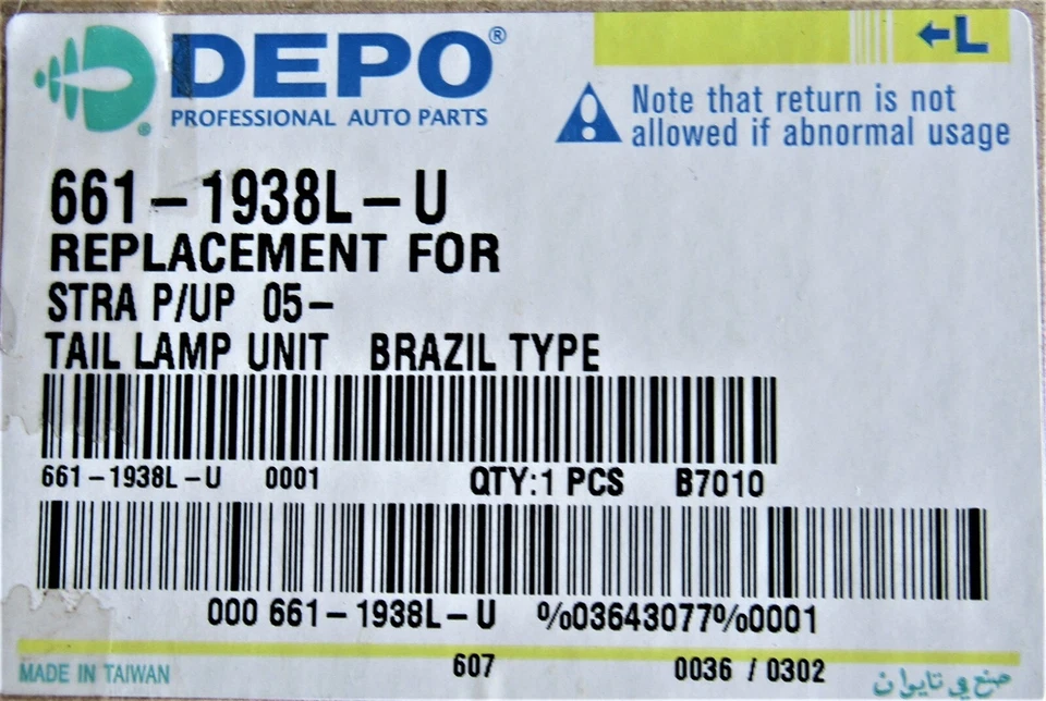 Luz Trasera Lado Izquierdo Fiat Strada Modelo 2002 05 Depo 661-1938L-U Nuevo Repuesto Foto 3 de 4