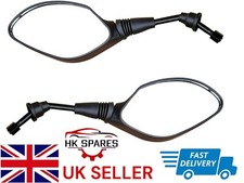 10MM/M10 BLACK MOTORCYCLE MIRROR PAIR/SET UNIVERSAL BIKE REAR VIEW LEFT & RIGHT