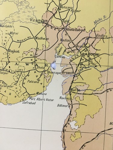 Mapa POSICIÓN DE PUERTOS propiedad de Estados - INDIAN RAILWAY 21,50 pulgadas x 28,50 pulgadas (12996) - Imagen 5 de 9
