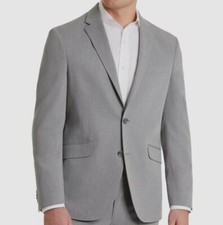 Kenneth Cole Men's Gray Techni-Cole Slim Fit 2-Piece Jacket Pants Suit Size 40L