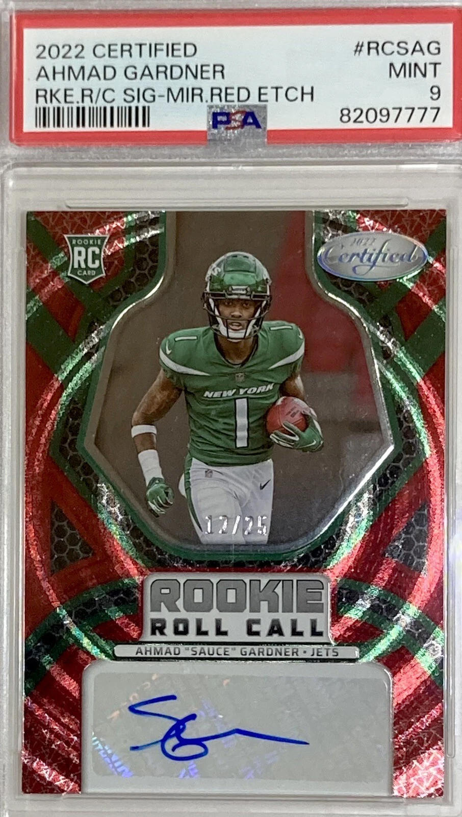Sauce Gardner Panini Certified Rookie Roll Call Signatures #RCSAG Mirror Red Etch