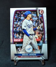 Miguel Vargas Flagship Rookie Card RC 2023 Bowman Base Los Angeles Dodgers. rookie card picture