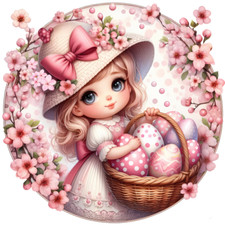 30 Custom Cute Easter Girl Personalized Address Labels