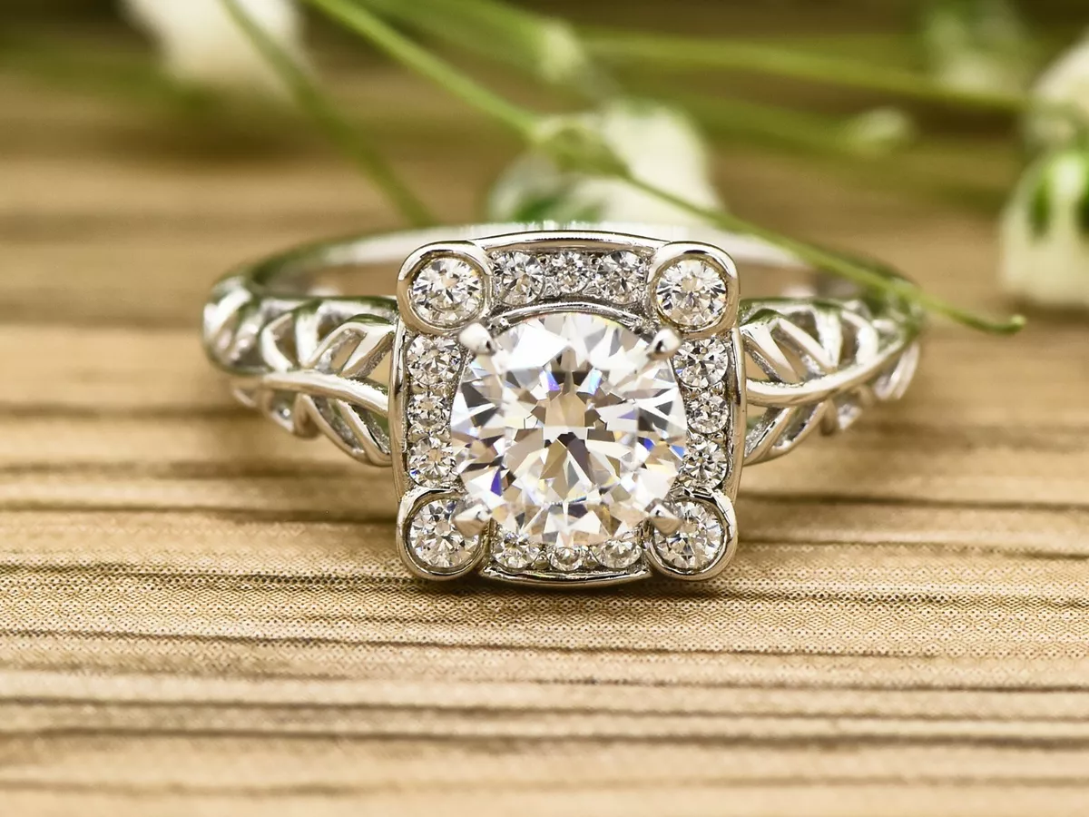 Ebay moissanite on sale engagement rings