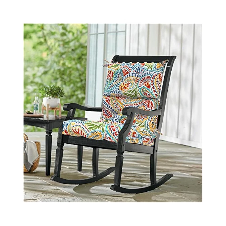 Pacote com 2 almofadas altas para cadeira traseira, conjunto de almofadas para assento e encosto, 44"x22"x4", Paisley Ummi - Imagem 2 de 4