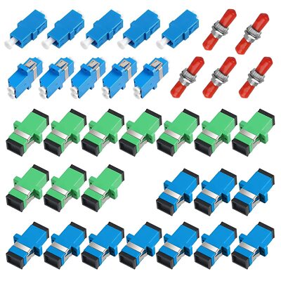 35 Pcs Fiber Optic Couplers Kit for SC ST LC Multi-Mode & Single-Mode
