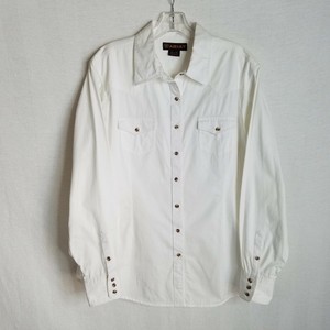 ARIAT-Womens-White-Button-Front-Long-Sleeve-Western-Shirt-size-XL-S104