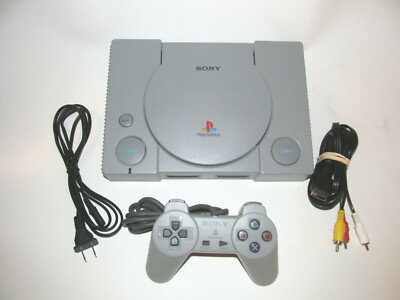 Sony PlayStation 1 PS1 Gray Console System (SCPH-9001) Cords and OEM Controller