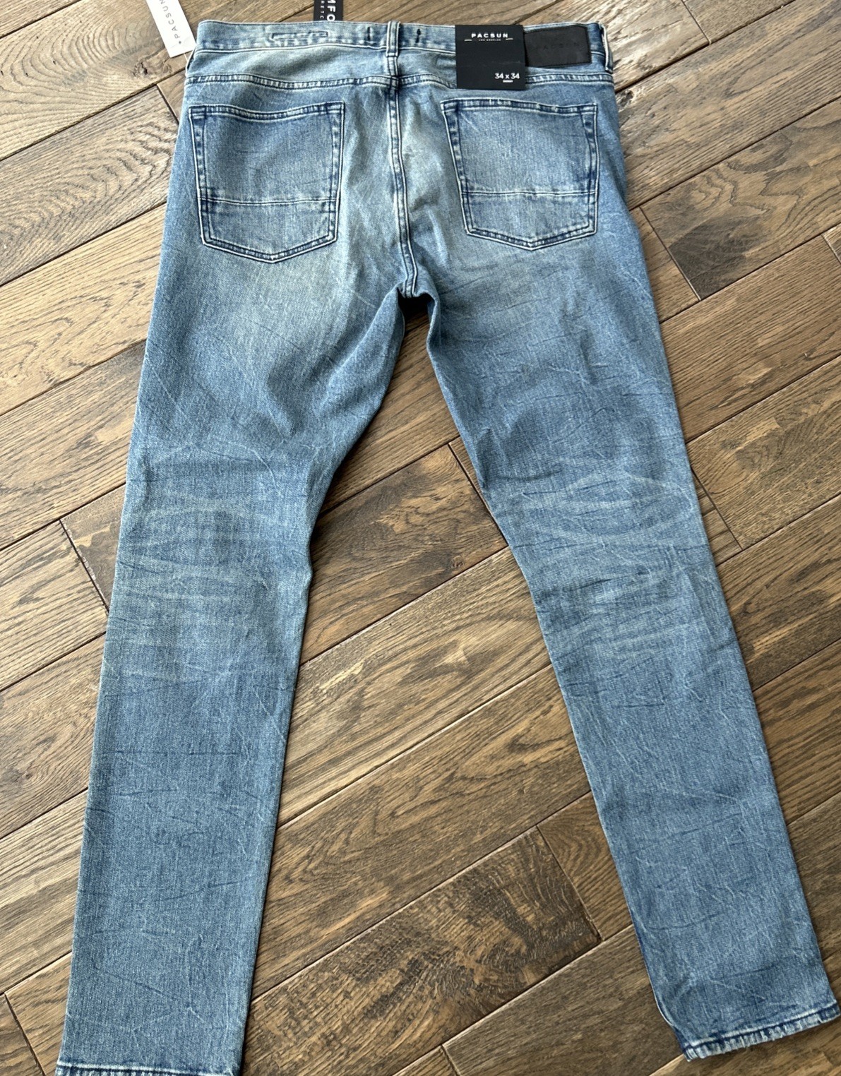 PacSun Skinny Jeans 34x34Mens Blue Stretch Denim Med Wash Mid Rise NWT-image