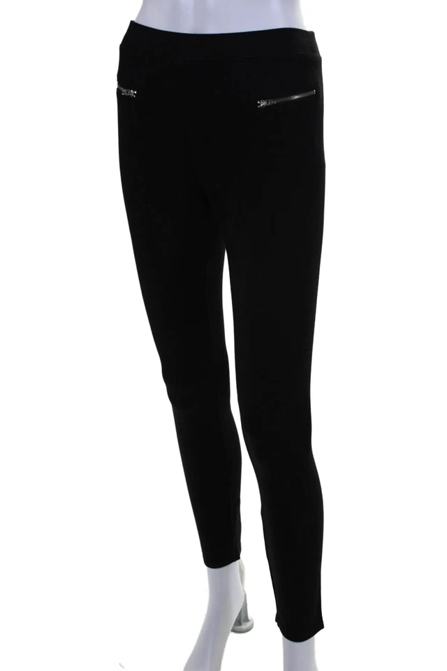 Catherine Catherine Malandrino Womens High Rise Zip Trim Leggings Black Size S - Image 2 of 4