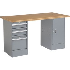 72"W x 30"D Workbench 1-1/2" Square Edge Shop Top 3 Drawer/Cabinet