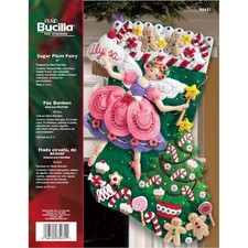 Bucilla Sugar Plum Fairy Christmas Stocking Felt Applique Kit, 85431 18-Inch