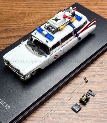 YS Model Cadillac Miller Ecto-1 first generation White 1:64 Car Pre-built Model