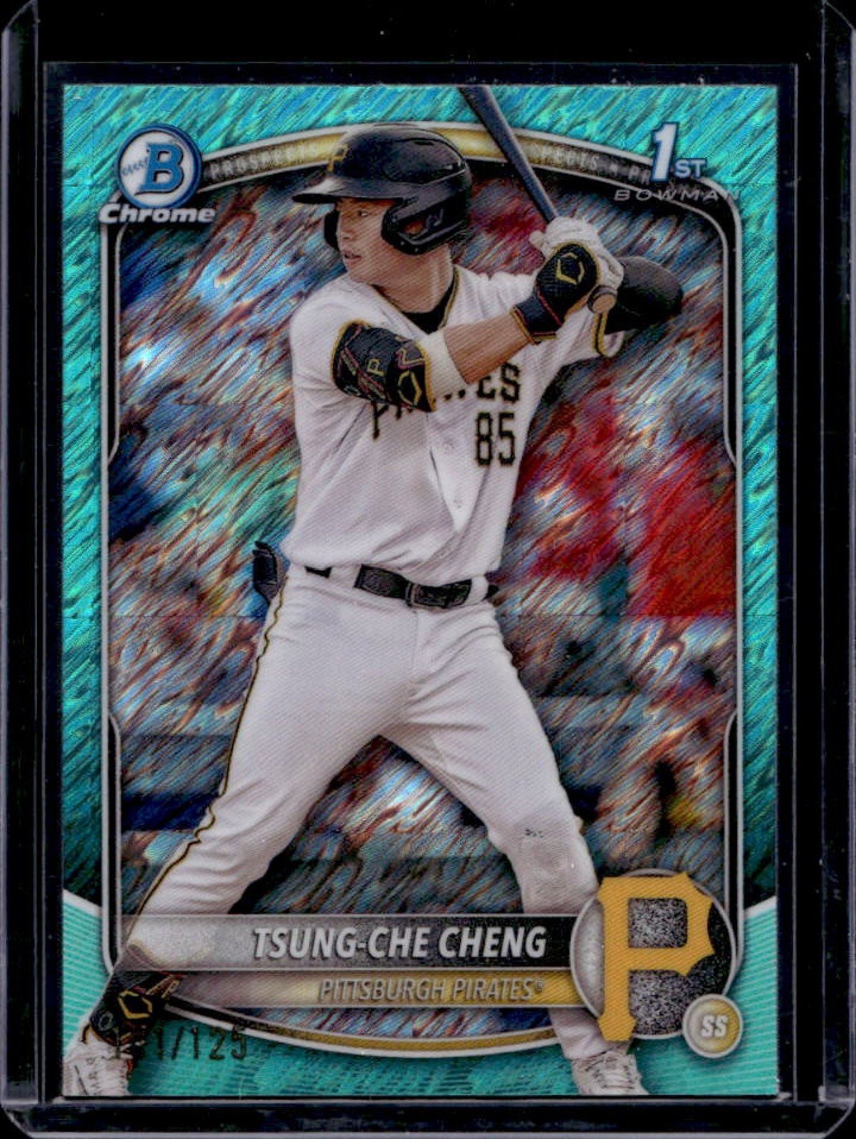 2025 Bowman Tsung-Che Cheng Chrome Aqua Shimmer 1st #101/125 Pirates