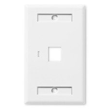 NavePoint Keystone Jack Wall Plate 1-Port, Single Gang, White, 10-Pack