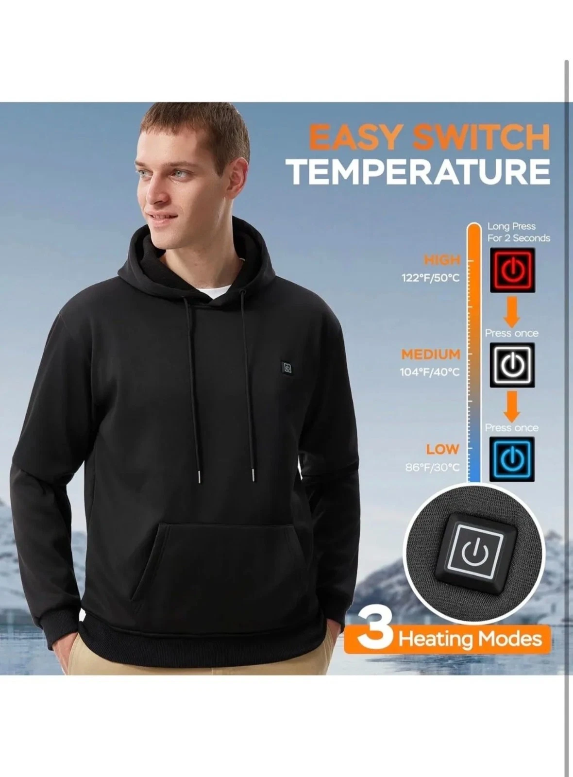 Heated Jacket for Men Women Size xl Black