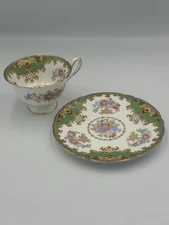 Vintage Shelley Sheraton Green Fine Bone China Teacup & Saucer No. 13290 England