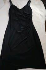 Ralph Lauren Sheath Siluet Asimetrical Neck Line Black Evening Dress S 10 