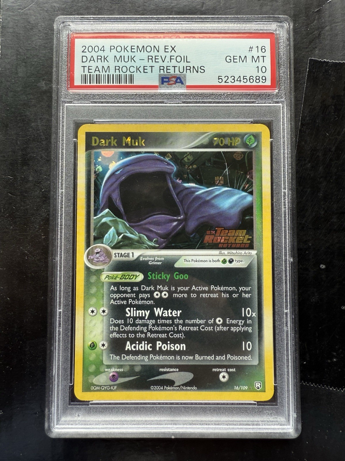 2004 Pokemon Ex Team Rocket Returns Dark Muk 16/109 Reverse Stamp PSA 10 POP 22