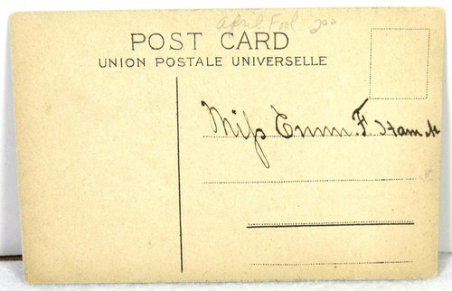 Vintage Glitzer rote Nelken Aprilscherz Postkarte mit Umschlag - Bild 4 von 4