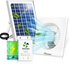 Fan with Battery and Adjustable Thermostat, 6  Solar Fan for Chicken Coop with 1