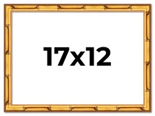 17x12 Frame Gold Bamboo Solid Wood Picture Frame | 1 Inch Moulding Width | Inter