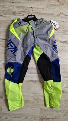 ONeal MX Hose Elements Pants Factor Grau/Blau/Neon Gelb Größe 30